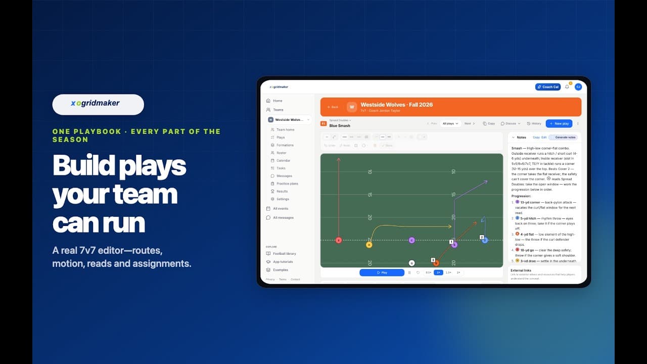 Build plays your team can run — XO Gridmaker Play Editor